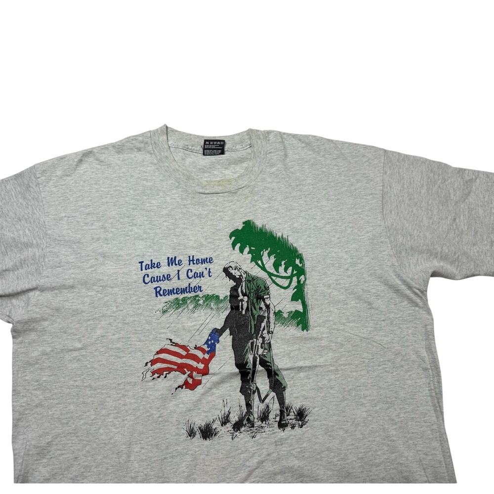 Vintage United States MIA Single Stitch Gray T-Shirt Men’s Size XL Made in USA